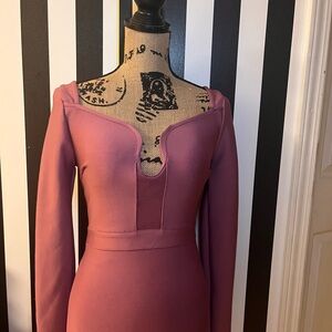 WOW Couture Long Sleeve Mauve Dress